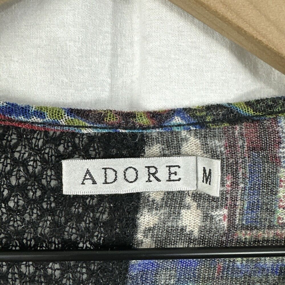 Adore Artsy Mixed Media Patchwork Textured Long Sleeve Tunic Top Womens Size M - Picture 3 of 13